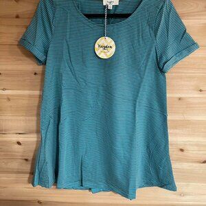 Blue Striped Short Sleeve Top - Hayden LA